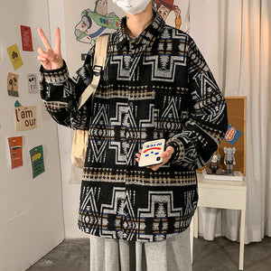 Style Poster Wall Loose Woolen Coat Plus Size Men