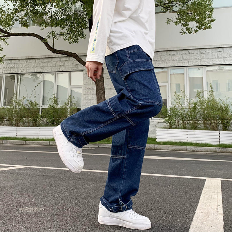 Men Wide Leg Jeans Hip Hop Casual