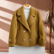 Suit Collar Double Breasted Woolen Coat For Women