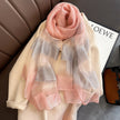 Contrast Color Warm Scarf Fashionable Stylish Long Shawl Silk Blended Textile Scarf