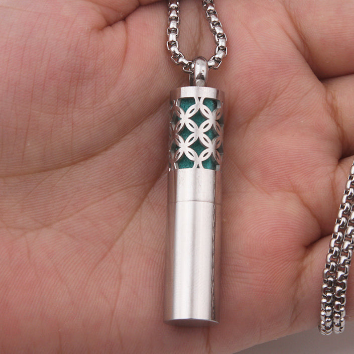 Men's Titanium Steel Simple Perfume Necklace