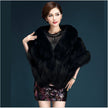 New Fox Fur Silver Coat Shawl Cape Female