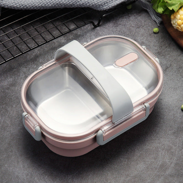 Portable Children's Lunch Box, 304 Stainless Steel Bento, Kitchen Leak Proof Food Box for Kids