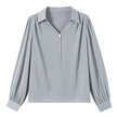 Versatile V-neck Long Sleeve Shirt For Women