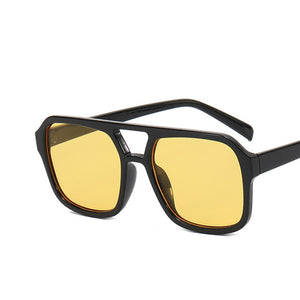 Double Beam Square Trendy Sunglasses Retro