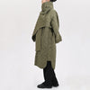 Trendy Scarf Collar Design Rhombic Quilted Loose Long Cotton Jacket Coat