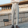 Woolen Suit Pants For Men With A Slim Fit, Straight Tube, And Relaxed Drape Feel