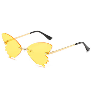 Butterfly Rimless Sunglasses Street Shooting Funny Sunglasses