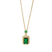 Light Luxury Emerald High-grade Pendant Necklace Ins Hong Kong Style Three-piece Necklace Earring Ring