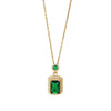 Light Luxury Emerald High-grade Pendant Necklace Ins Hong Kong Style Three-piece Necklace Earring Ring