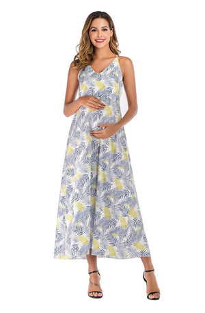 Summer Maternity Wear Maternity Printed Long Skirt