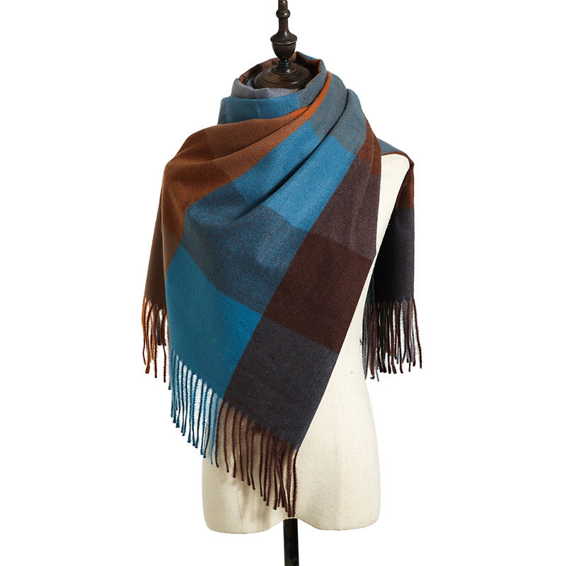 Striped plaid ladies scarf