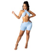 Sexy Halter Wrapped Shorts Women Suit