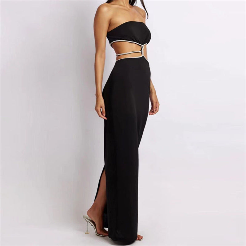 Women's Fashion Hollowed-out Slim Fit Slit Dress