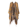 Thickened Cashmere-like Dual-use Geometric Tassel Scarf Cloak