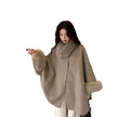 Women's Fashion Double-sided Cashmere Fur Collar Cape And Shawl Coat