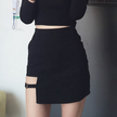 Hip Skirts Irregular Hem Pencil Micro Mini Skirt Slim Women Party Skirts Black Bodycon Short Skirt