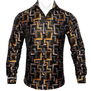 Long Sleeve Casual Flower Shirts For Men Designer Fit Dress Shirt BCY-05