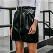 High waist leather skirt