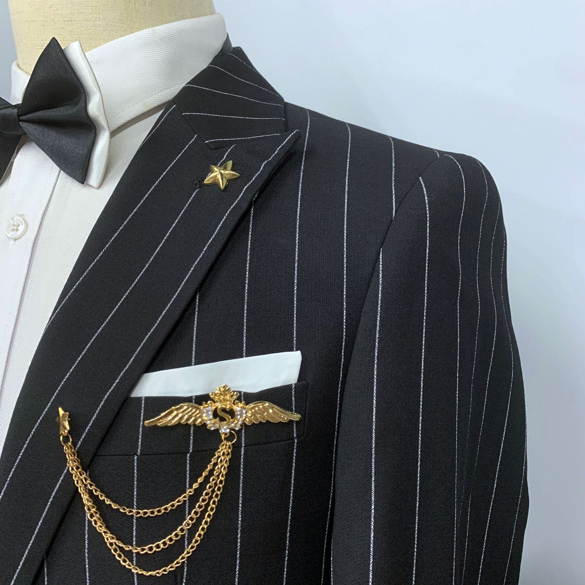 Men's Business Suit Striped Jacket