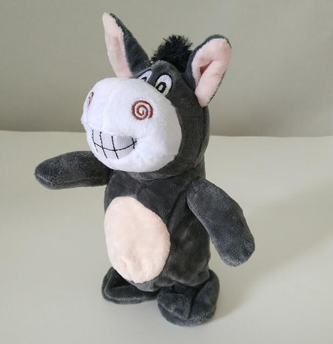 Smart Burro Stuffed Toy Singing Talking Walking Recording for Kids - SLATE GRAY 274267901