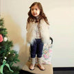 Fur Coat Children Sleeveless Solid Color Pleated Coat Children's Thermal Top