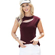 Women's Personality Hollow Out Solid Color Pullover Round Neck Vest Sleeveless Top