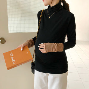 Easy Wear Solid Sweater Autumn Pregnant Women's Middle Neck