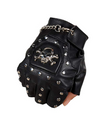 Pu leather gloves punk hip-hop rivet half finger leather gloves