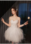 Fashion White Feather Party Birthday Dress