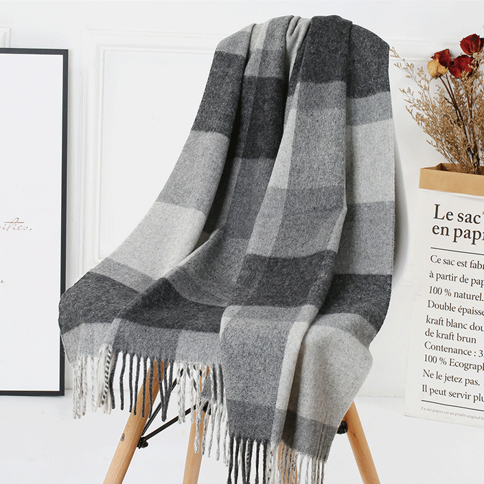 Wool Plaid Women Autumn And Winter Warm Scarf