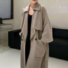 New Elegant Belt Knitted Trench Coat For Women