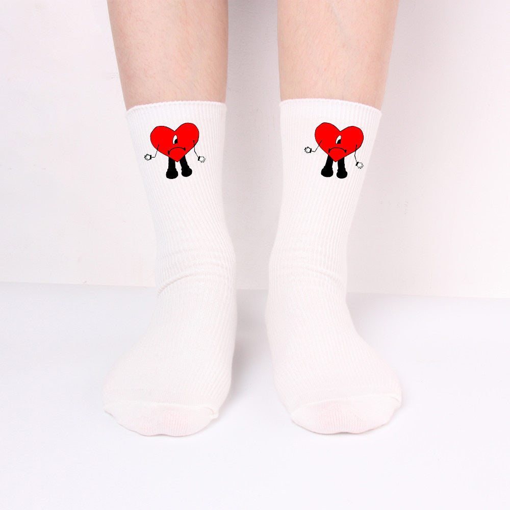 Bad Rabbit Socks Black And White Long Cotton Socks Knitted Socks For Men And Women