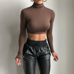 Solid Color Short Cropped Navel  Slim Fashion T-shirt Women