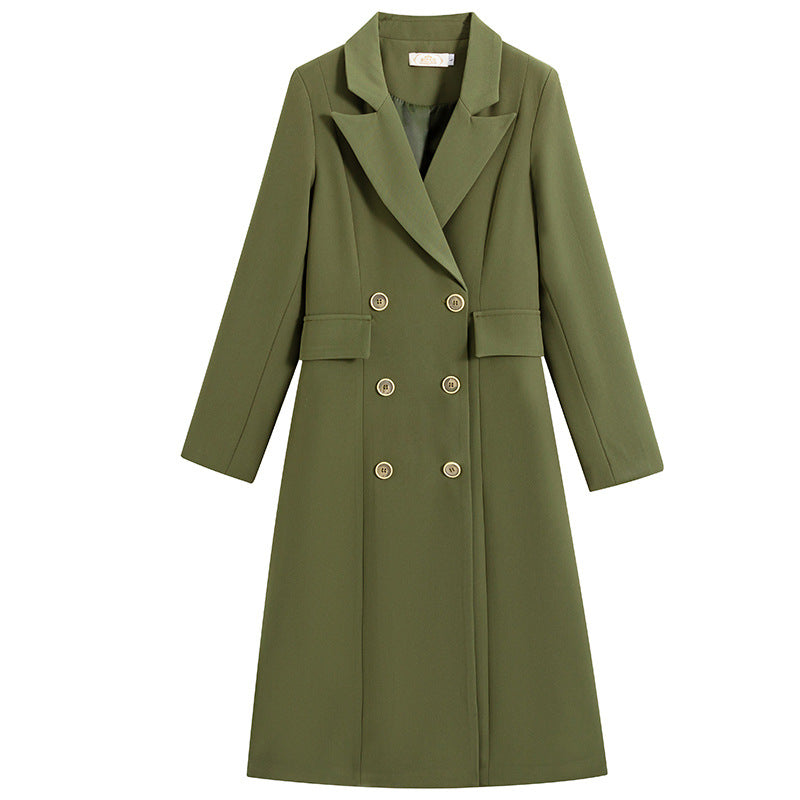 Women's Suit Collar Trench Coat Dress Women