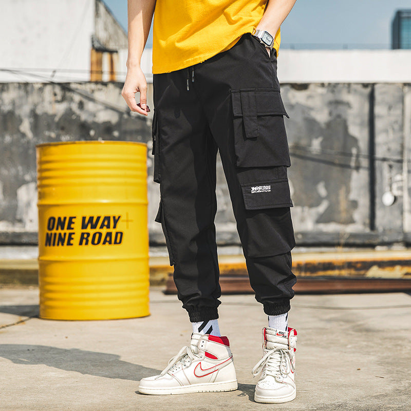 Spring functional wind boys hip hop harem pants