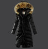 Raccoon Large Fur Collar Plus Size Slim Down Coat And Long Women