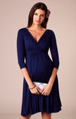 Pleated Deep V Neck Fashion Party Evening Maternity Dress