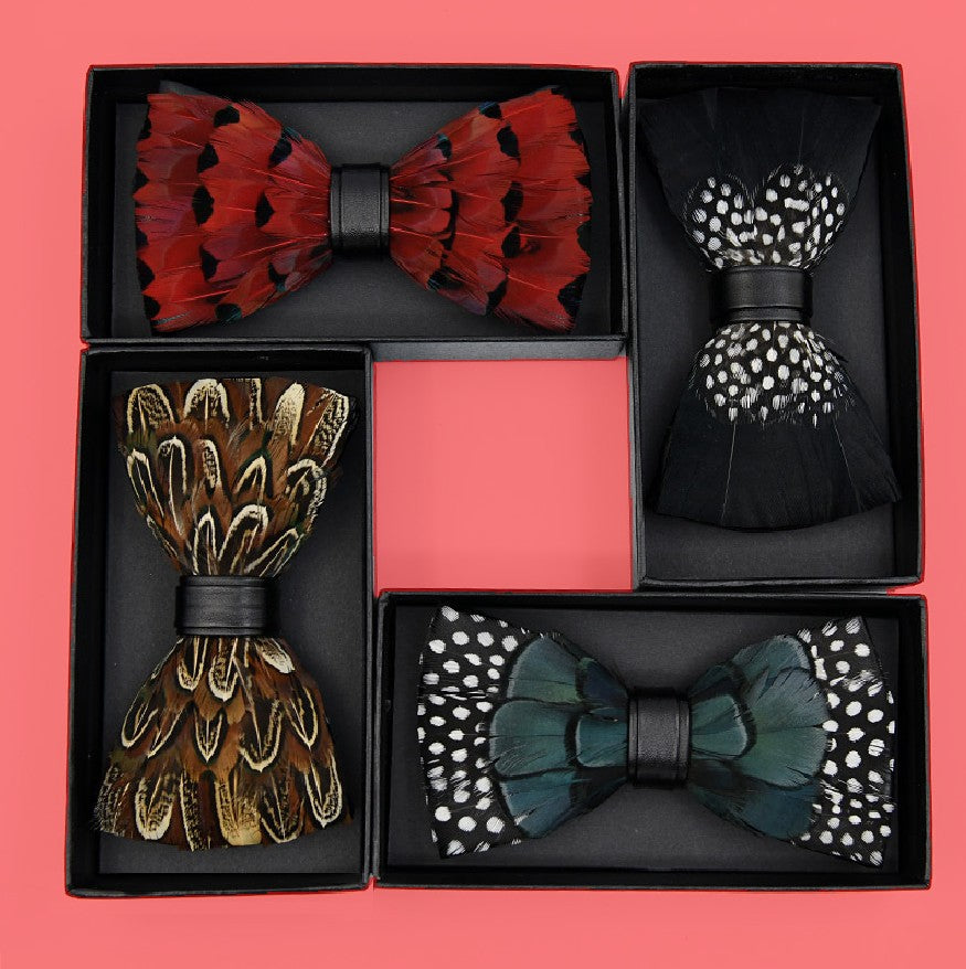 Men's Suit Feather Bow Tie