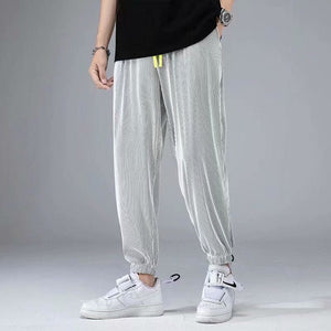 Stretch Ice Silk Drape Pants Men