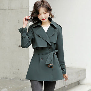 Mid-length Tooling British Style Temperament Was Thin Spring Coat Women