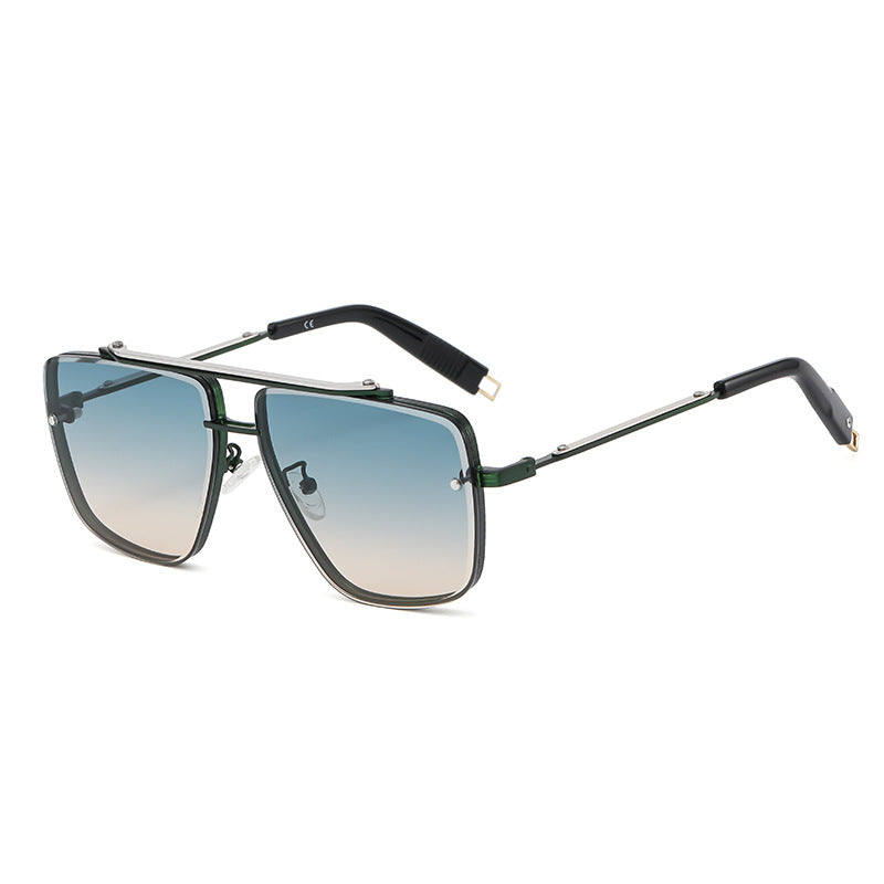 Twin-beam Metal Sunglasses For Men