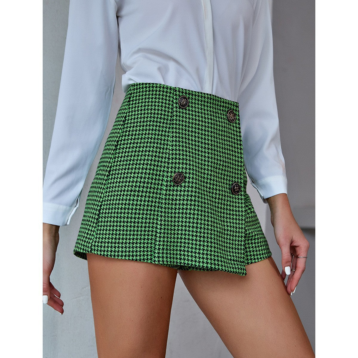 Campus College Style Light Luxury Classic Houndstooth