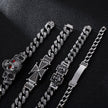 Vintage Old Hand Jewelry Trend Domineering Skull Cross Totem Inlaid Zircon Titanium Steel Bracelet For Men