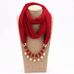 Pearl Chiffon Necklace Scarf Bib Sunscreen Women