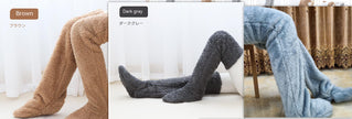 Over Knee High Fuzzy Long Socks Winter Warm Cold Leg Knee Joint Cold-proof Stockings Home Floor Sleeping Socks