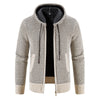 Knitwear Men's Hooded Sweater Fleece-lined Velvet-added Thickness Fleece-lined Warm Cardigan Coat