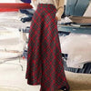 Women's High Waist Casual Loose Slimming Plaid Skirt