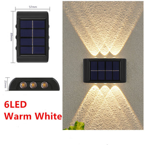 Solar Outdoor Garden Light Up And Down Glowing Atmosphere Wall Lamp Courtyard Street Landscape Garden Decorative Light