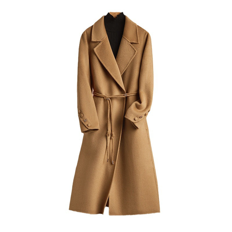 Alpscommerce New Long Suit Collar Cashmere Coat For Women